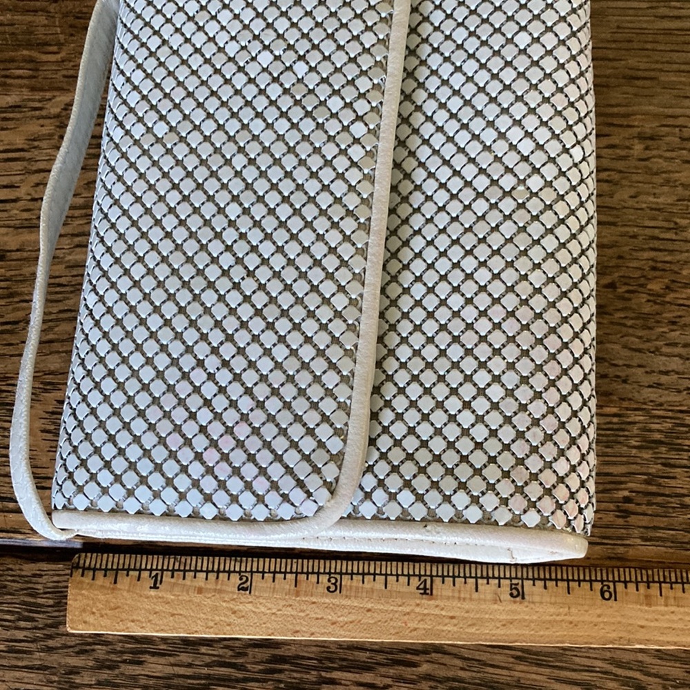 WHITING and DAVIS INT’L wh. enamel pieced metal clutch or shoulder bag $59 - Picture 5 of 12